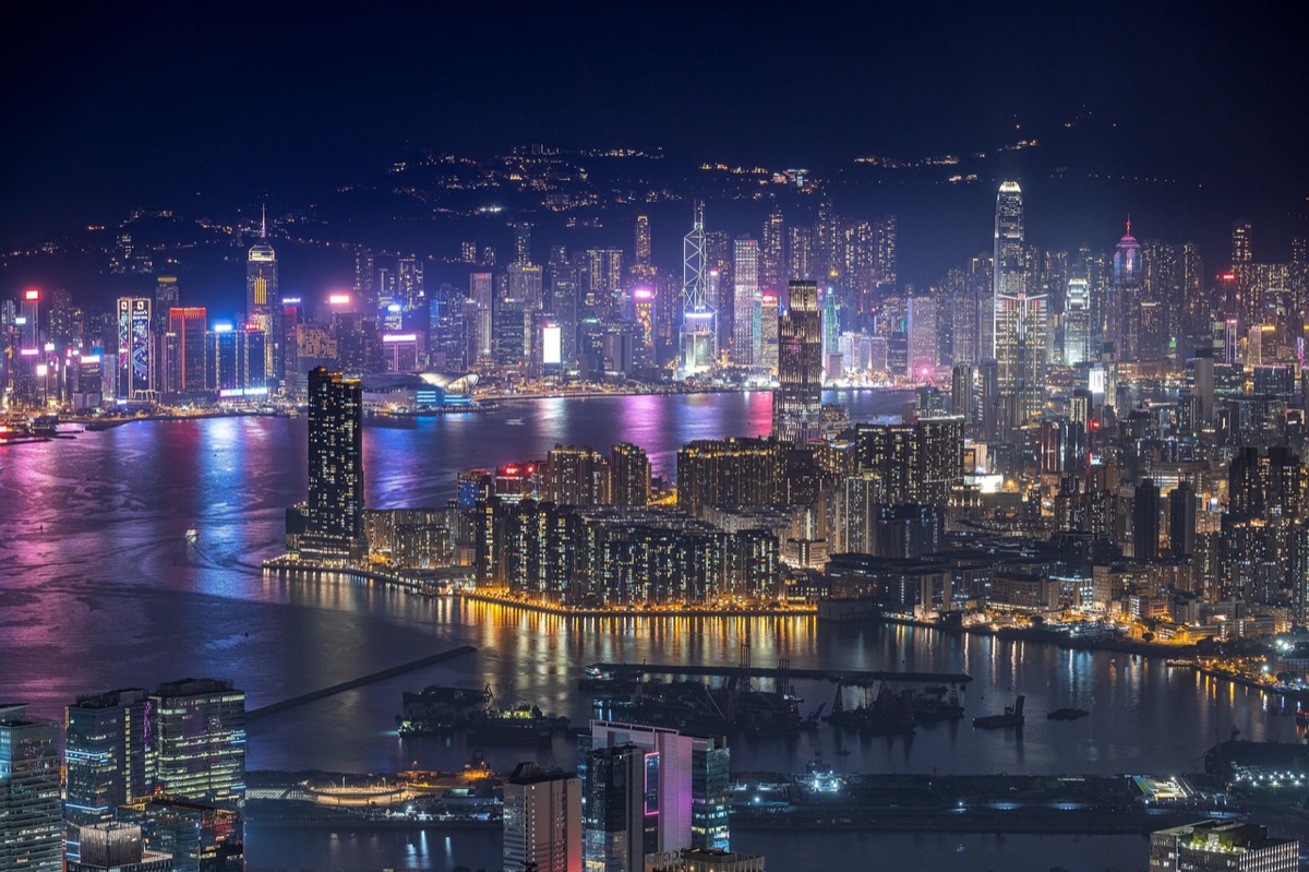 Hong Kong hotel under renovation with new glass panels and modern fittings