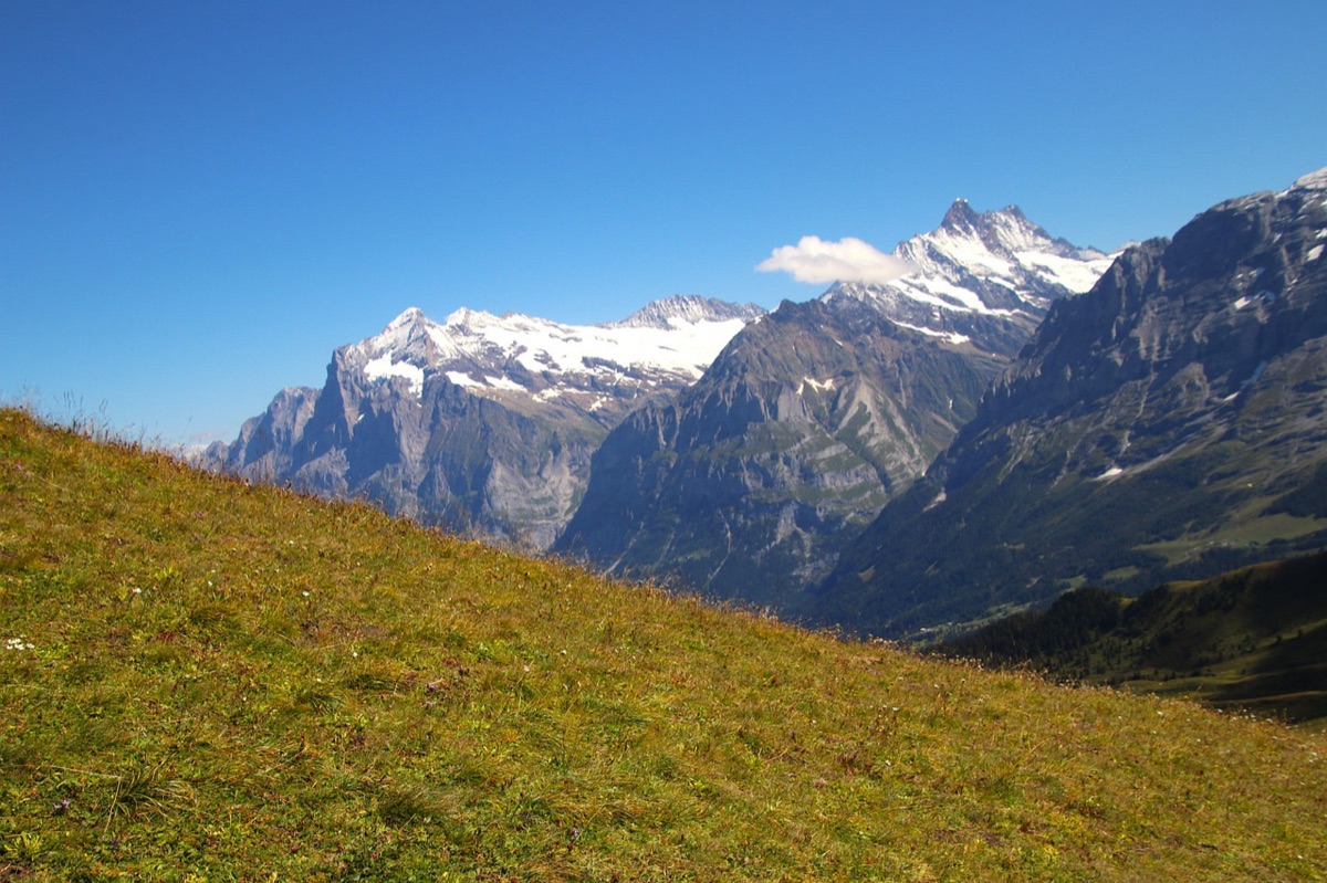Scenic view of the mountains surrounding Interlaken, Switzerland